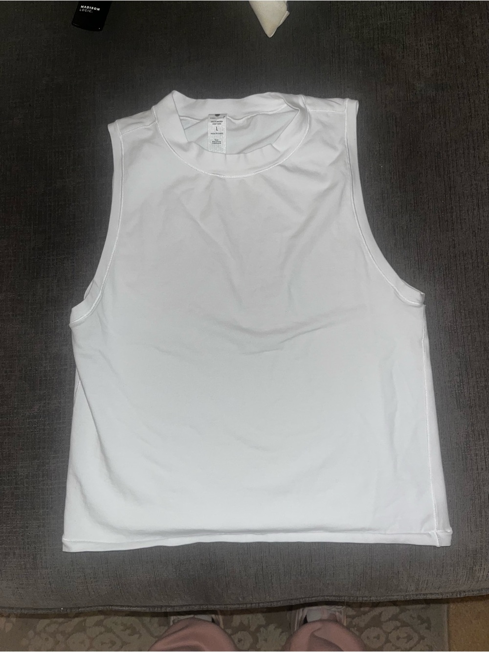 Yogalicious White Sleeveless Crewneck Tank